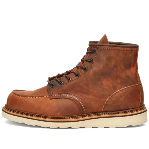 Stretching red wing boots top
